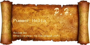 Pummer Hella névjegykártya